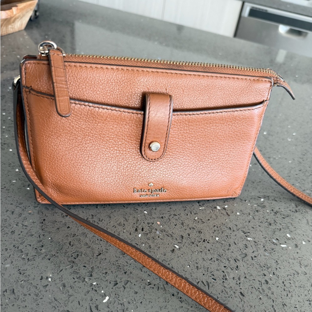 kate spade Brown Pebbled Leather Crossbody - Picture 2 of 7